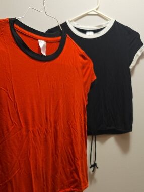 No Boundaries Red Tee with Black Ringer Collar And Black Tee With Ringer Collar